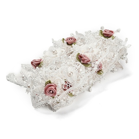 Polyester Flower Lace Ribbon OCOR-XCP0002-59-1