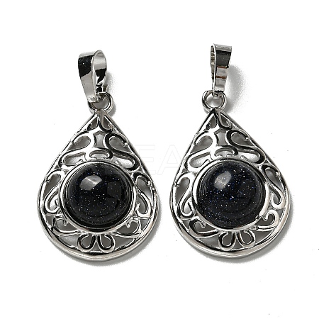 Synthetic Blue Goldstone Pendants G-Q158-05P-20-1