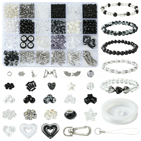 DIY Alloy & Glass & Acrylic Mobile Phone Strap Making Kits DIY-FS0006-65-1