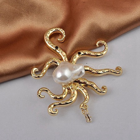 Baroque Style Octopus Brooch for Women PW-WG90361-01-1