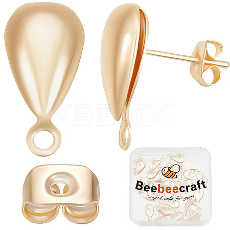 30Pcs Brass Stud Earring Findings KK-BBC0005-04-1