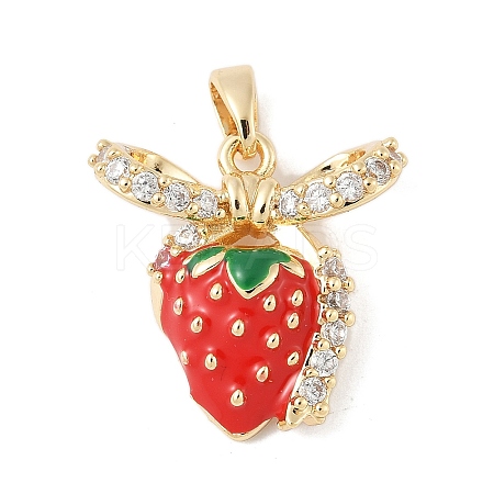 Brass Micro Pave Cubic Zirconia Enamel Pendants KK-M326-05A-G-1