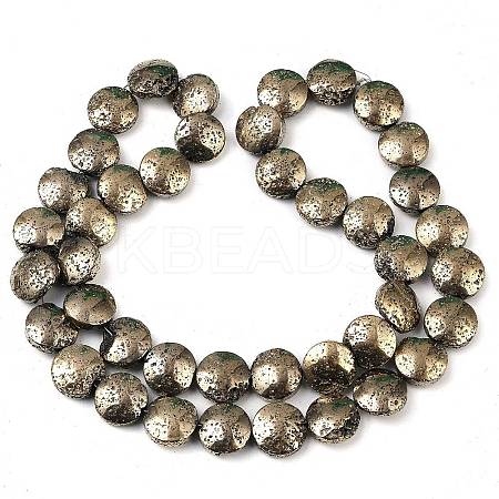 Electroplated Natural Lava Rock Beads Strands G-K388-01I-1