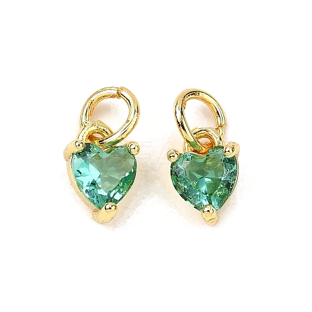 Brass Micro Pave Cubic Zirconia Charms KK-P192-08-G14-1