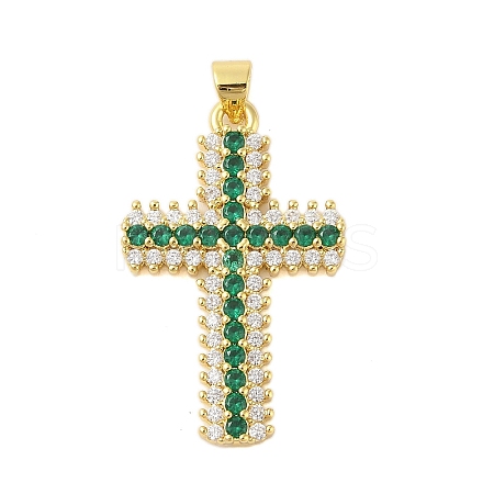 Rack Plating Brass Micro Pave Cubic Zirconia Pendants KK-S380-39E-G-1