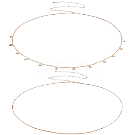 2Pcs Iron Waist Body Chain AJEW-WH20019-21G-1
