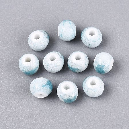 Handmade Crackle Porcelain Beads PORC-Q008-06B-07-1