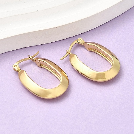 Oval 201 Stainless Steel Hoop Earrings EJEW-Z151-06G-1