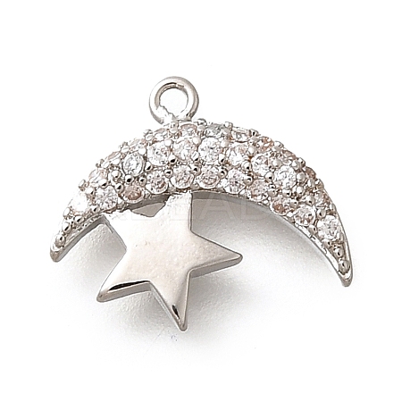 Brass Micro Pave Cubic Zirconia Pendants KK-Q035-06P-1