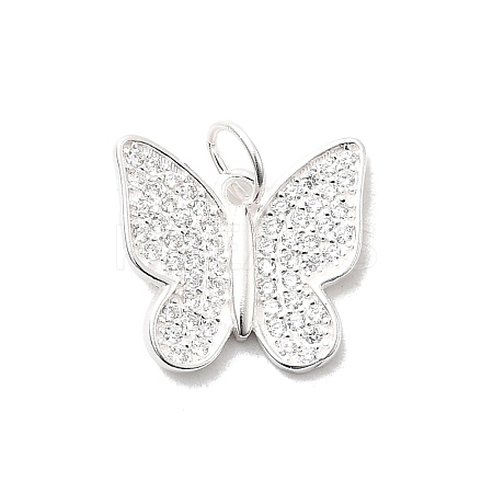 925 Sterling Silver Micro Pave Cubic Zirconia Pendants STER-D309-01F-S-1