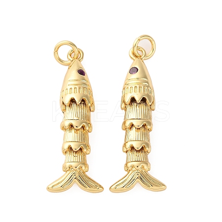 Rack Plating Brass Micro Pave Cubic Zirconia Pendants KK-M309-38E-G-1