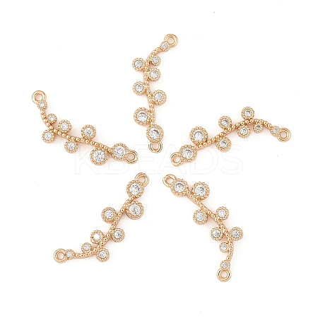5Pcs Brass Micro Pave Clear Cubic Zirconia Links Connectors KK-YW0003-32-1
