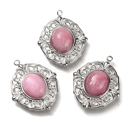 Natural Rose Quartz Pendants STAS-P371-008A-P-1