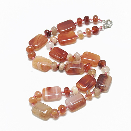Natural Carnelian Beaded Necklaces NJEW-S395-19-1
