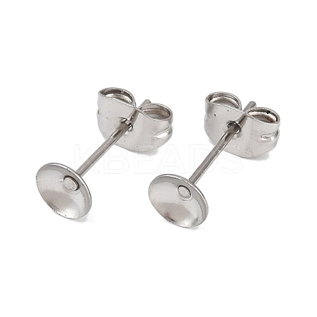 304 Stainless Steel Stud Earring Findings STAS-D389-03C-P-1
