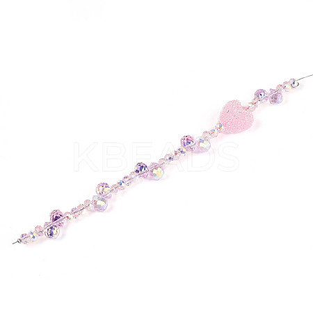 Electroplate Glass and Acrylic Rhinestone Beads Strands MAK-T011-07E-1