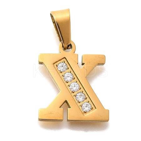 Ion Plating(IP) 304 Stainless Steel Rhinestone Pendants STAS-U035-01G-X-1