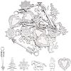 24Pcs 6 Styles 304 Stainless Steel Pendants STAS-UN0022-45-1