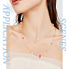 3m Natural Rose Quartz Chips & ABS Plastic Imitation Pearl Beaded Chains Necklace Making Kits CHC-TA0001-30B-7