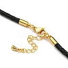 Leather Braided Cord Link Bracelets MAK-K022-01G-12-3