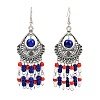 Alloy Glass Seed Beads Teardrop Chandelier Earrings EJEW-JE06509-3