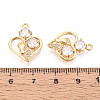 Brass Micro Pave Clear Cubic Zirconia Pendants KK-T077-35G-3