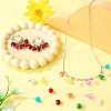90Pcs 9 Colors Baking Paint Imitation Jade Glass Round Bead with Iron Pendants PALLOY-TAC0281-7