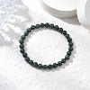 Natural Black Jade Beads Stretch Bracelets for Women BJEW-TA00603-1