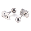 Tarnish Resistant 201 Stainless Steel Barbell Cartilage Earrings LS-EJEW-R147-02-3
