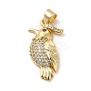 Rack Plating Brass Micro Pave Cubic Zirconia Pendants KK-E072-15G-1