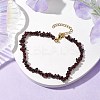 Natural Garnet Anklets AJEW-AN00592-11-2