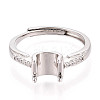 Rhodium Plated 925 Sterling Silver Micro Pave Cubic Zirconia Engagement Solitaire Ring Settings STER-N016-74P-2
