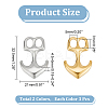 6Pcs 2 Colors 304 Stainless Steel Anchor Hook Clasps STAS-UN0050-79-4