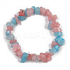 Unisex Chip Natural White Jade Beaded Stretch Bracelets BJEW-S143-12-1-3