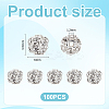 100Pcs Brass Rhinestone Beads KK-UN0005-13S-3