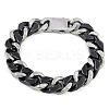304 Stainless Steel Ceramics Cuban Link Chain Bracelets for Men BJEW-B102-02P-02-1