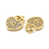 Brass Micro Pave Clear Cubic Zirconia Charms KK-E068-VB127-2