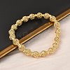 Brass Round Beaded Stretch Bracelets for Women BJEW-B148-04A-G-3