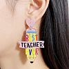 Teachers' Day Printed Acrylic Stud Dangle Earrings for Women WGAB7A7-02-2