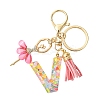 Letter A~Z Transparent Glitter Resin Pendant Keychains KEYC-FZ00024-22-1