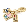 Brass Enamel European Dangle Charms KK-C137-12G-2