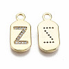 Brass Micro Pave Clear Cubic Zirconia Pendants KK-S360-052Z-NF-2