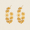 Flower with C-Shaped 304 Stainless Steel Stud Earrings DT7616-1