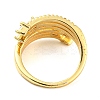 Rack Plating Brass Micro Pave Cubic Zirconia Open Cuff Ring for Women RJEW-F153-03G-3