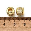 Brass Micro Pave Clear Cubic Zirconia European Beads ZIRC-I070-096G-2