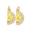 Brass Micro Pave Cubic Zirconia Charms KK-D019-26G-1