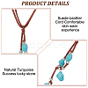 3Pcs 3 Style Ethnic Style Natural Turquoise Chips & Alloy Lariat Necklaces for Women NJEW-AN0001-58-3