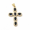 Rack Plating Brass Cubic Zirconia Pendants KK-G456-25G-05-1
