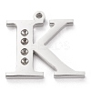 Tarnish Resistant 304 Stainless Steel Letter Pendant Rhinestone Settings LS-STAS-J028-01K-1