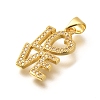 Rack Plating Brass Micro Pave Cubic Zirconia Pendants KK-L226-013G-2